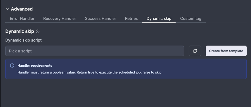 Dynamic skip configuration Dynamic skip configuration